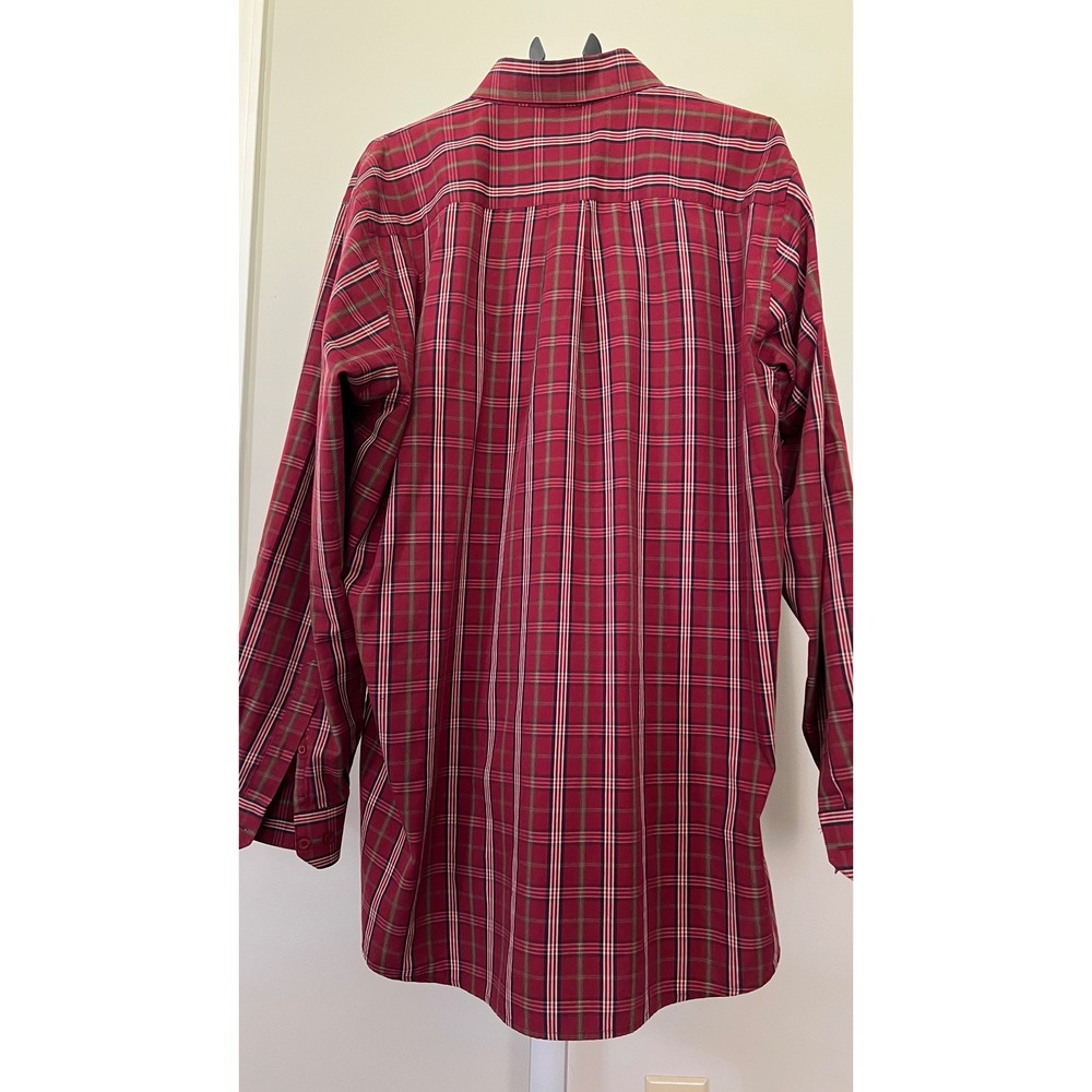 Work n Sport Mens Plaid Button Down Shirt 📍Lot of 2📍Red Brown XLT Long Sleeve - Picture 6 of 11